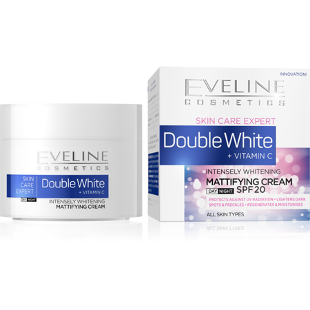 Eveline Skin Care Expert Double White  Intensywnie Wybielający Krem Matujący z Witaminą C 50ml