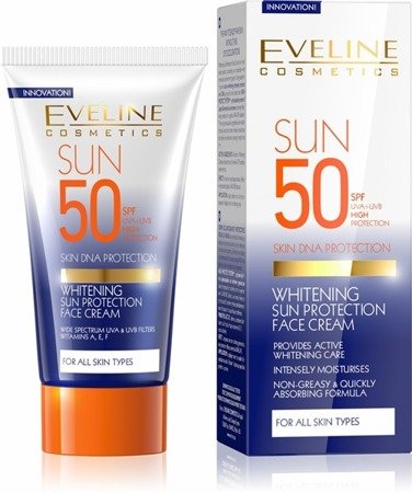 Eveline Sun Protection Wybielający Krem do Twarzy z SPF 50 do Każdego Typu Cery 50ml