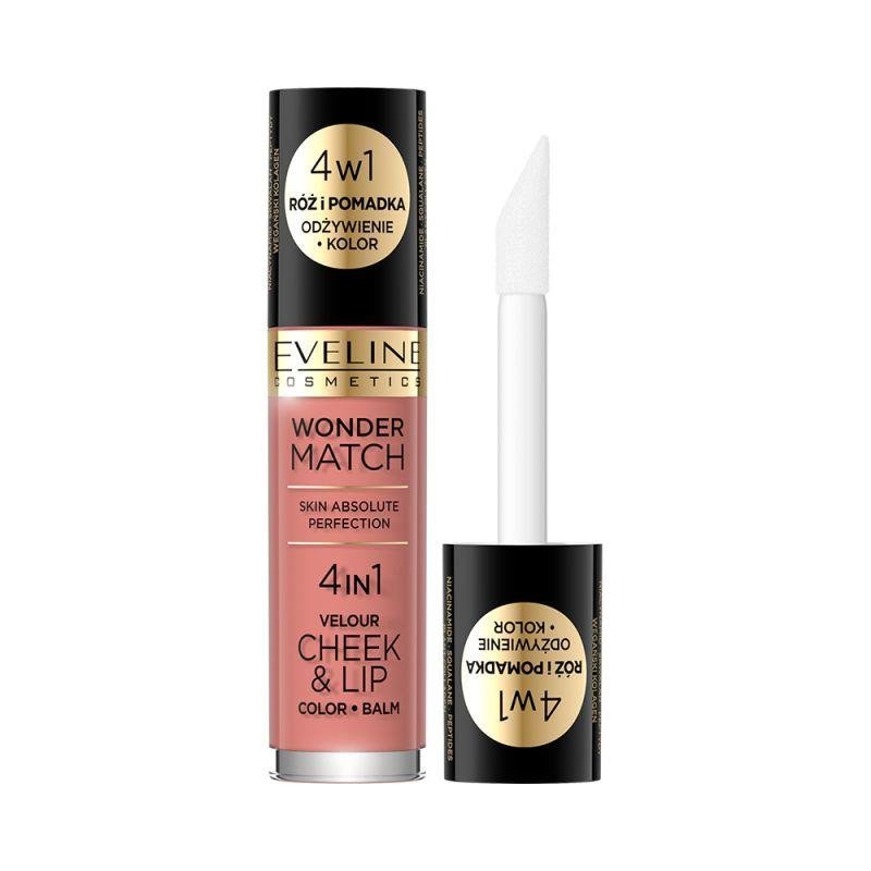 Eveline Wonder Match Cheek & Lip 4in1 Róż i Pomadka w Płynie Nr. 1 Vegan 4.5ml