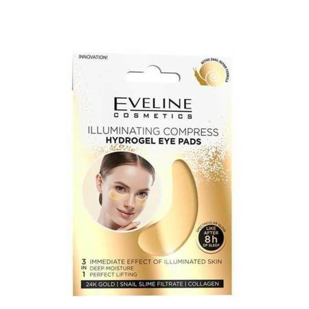 Eveline Złote Rozświetlające i Nawilżające Płatki Żelowe pod Oczy w Kompresie 3w1 1 Para