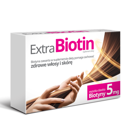 Extrabiotin Pomaga Zachować Zdrowe Włosy i Skórę 30 Tabletek