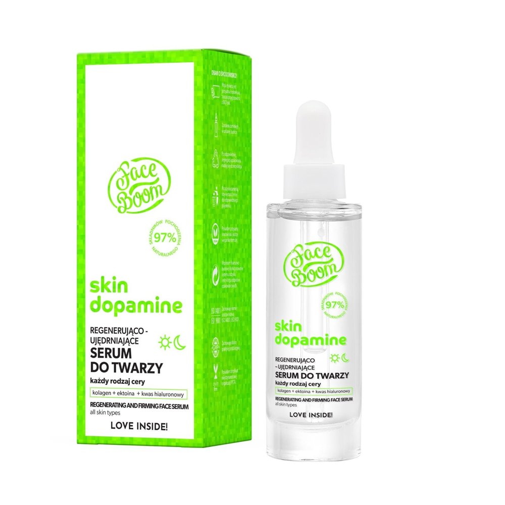 FaceBoom Skin Dopamine Regenerujące i Ujędrniające Serum do Twarzy dla Każdego Rodzaju Skóry 30ml Best Before 30.09.24