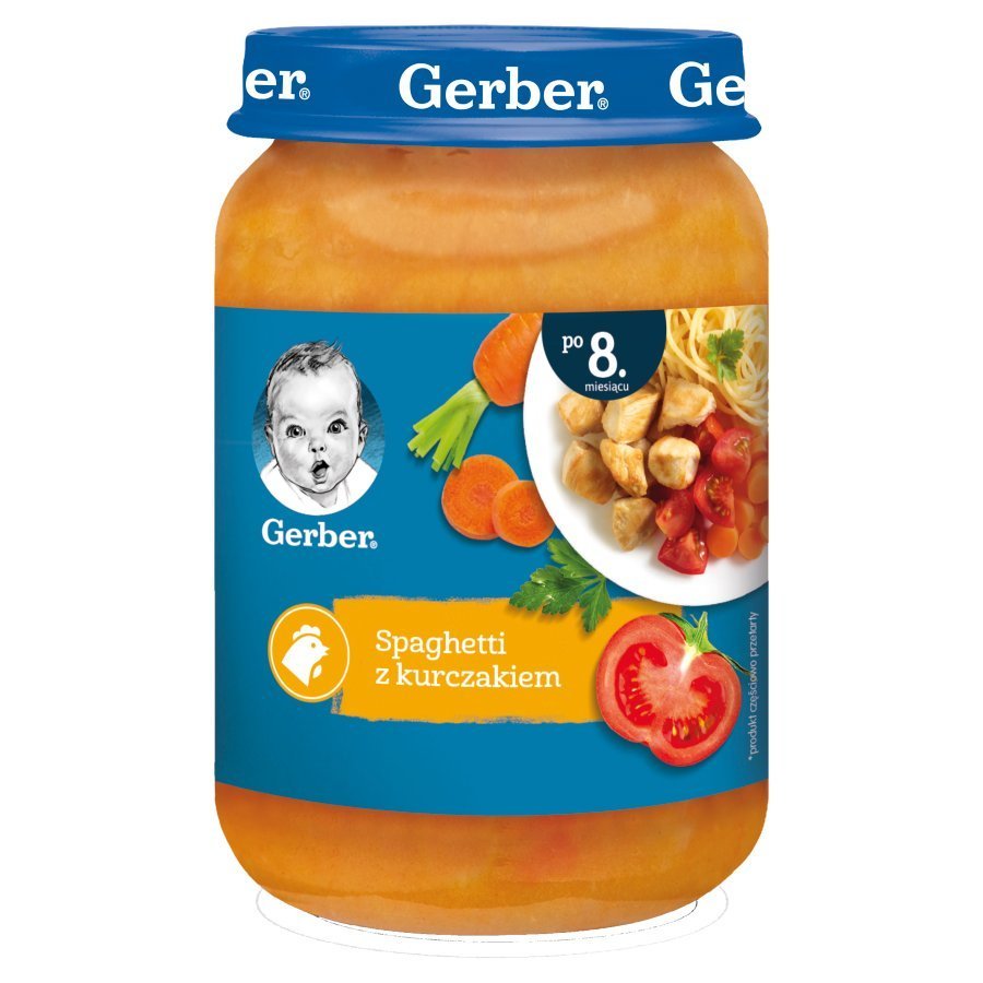 Gerber Danie Spaghetti z Kurczakiem dla Niemowląt po 8 Miesiącu 190g