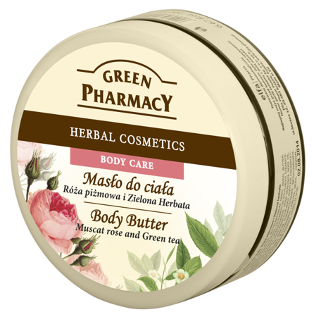 Green Pharmacy Naturalne Masło do Ciała z Różą Piżmową i Zieloną Herbatą 200ml