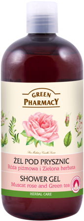 Green Pharmacy Naturalny Żel pod Prysznic z Różą Piżmową i Zieloną Herbatą 500ml