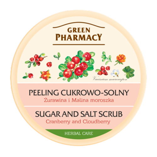 Green Pharmacy Peeling Cukrowo-Solny z Żurawiną i Maliną Moroszka 300ml