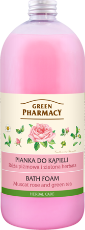 Green Pharmacy Pianka do Kąpieli z Różą Piżmową i Zieloną Herbatą 1000ml