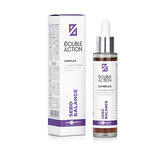 Hair Company Double Action Sebo Balance Complex Koncentrat Składników Aktywnych Regulujący Wydzielanie Sebum 50ml