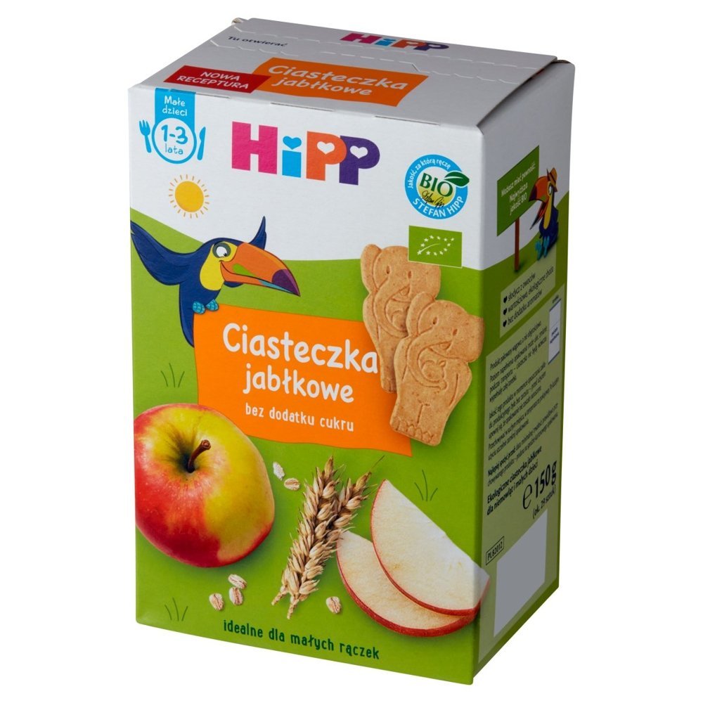Hipp Bio Ciasteczka Jabłkowe dla Dzieci 1-3 Lata bez Dodatku Cukru 150g 