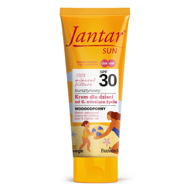 Jantar Sun Bursztynowy Wodoodporny Krem z Filtrami Mineralnymi SPF 30 dla Dzieci powyżej 6 Miesiąca Życia 50ml