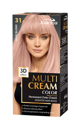 Joanna Multi Cream Trwały Intensywny Kolor Włosów Farba Pielęgnująca 31.5 Różany Blond 60x40x20g