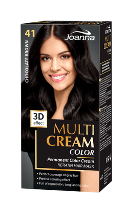 Joanna Multi Cream Trwały Intensywny Kolor Włosów Farba Pielęgnująca 41 Czekoladowy Brąz 60x40x20g