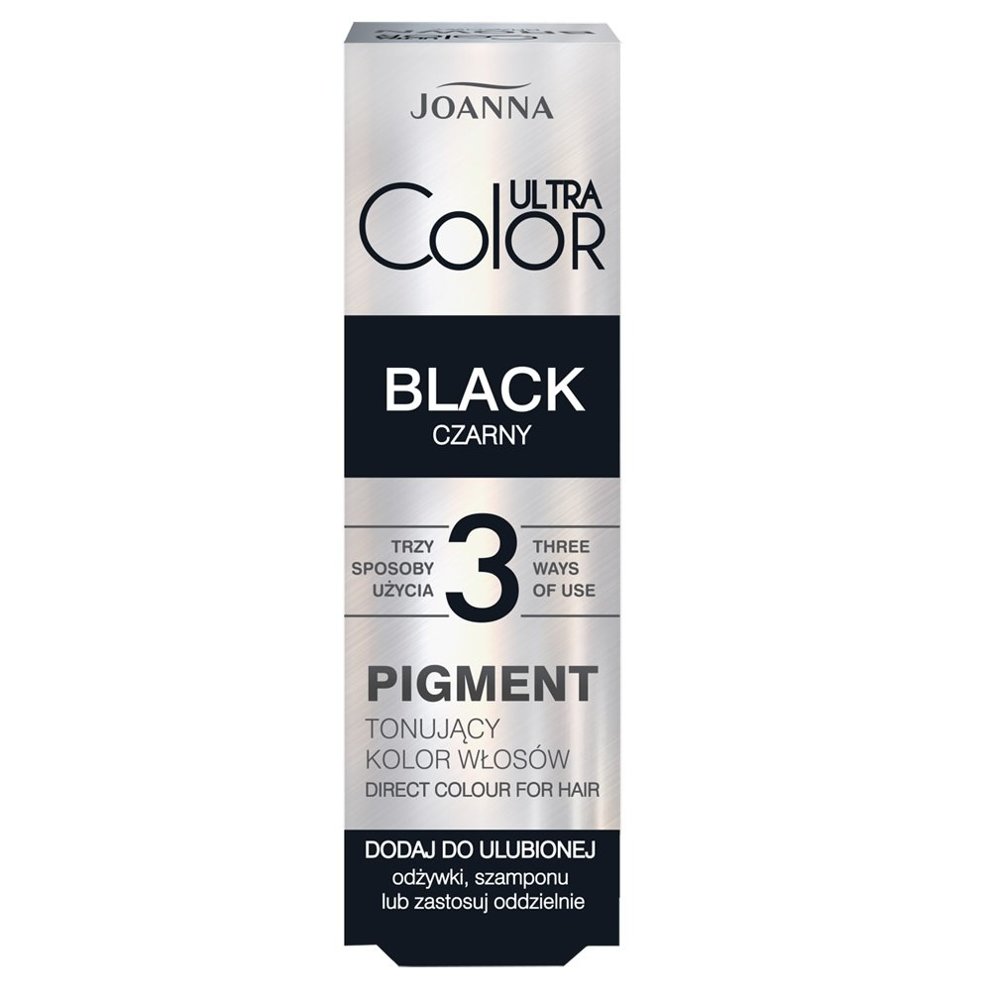 Joanna Ultra Color 3 Czarny Pigment Tonujący Podkreśla i Odświeża Kolor Włosów Naturalnych i Farbowanych 100ml