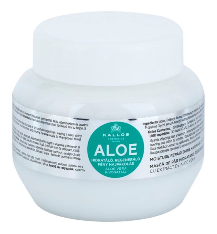 KALLOS KJMN Maska do włosów aloesowa regeneracyjno - nawilżająca ALOE 275 ml
