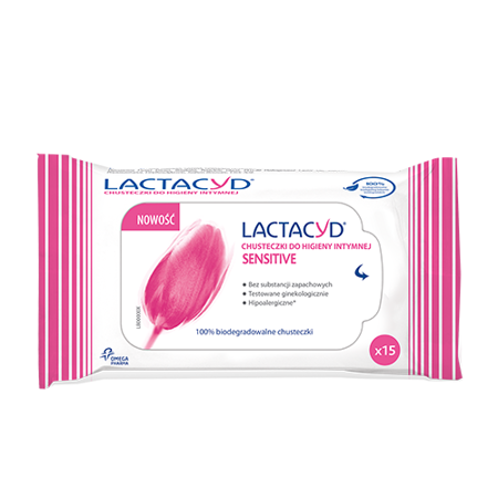 LACTACYD Sensitive Chusteczki do Higieny Intymnej 1op.-15szt 