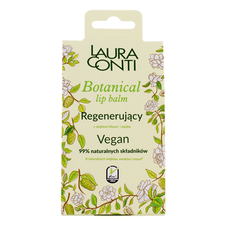 Laura Conti Botanical Vegan Regenerujący Balsam do Ust z Olejkiem Monoi i Jojoba 4,8g