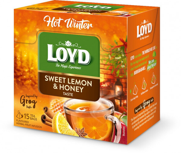 Loyd Hot Winter Sweet Lemon & Honey Herbata o Smaku Cytryny z Miodem 15 Torebek