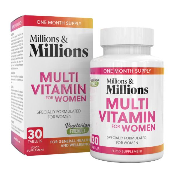 Millions & Millions Multi Vitamin Multiwitamina dla Generalnego Zdrowia Kobiet 30 Tabletek