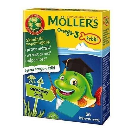 Moller's Omega 3 Żelki Rybki o Smaku Owocowym 36 szt.