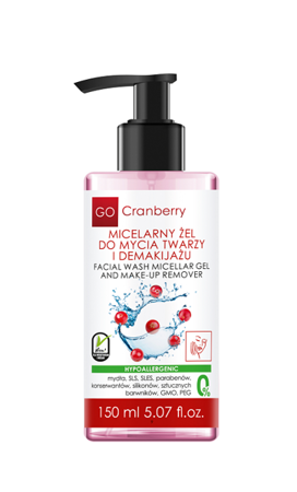 NOVA GoCranberry Micelarny Żel do Mycia Twarzy i Demakijażu 150 ml