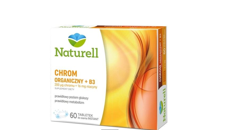 Naturell Chrom Organiczny + B3 tabletki do ssania 60 szt.