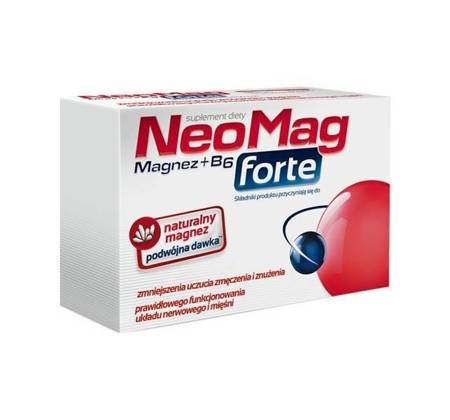 Neomag Forte Zmniejszający Uczucie Zmęczenia z Magnezem i Witaminą B6 30 Tabletek