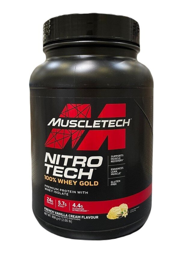 Nitro-Tech 100% Whey Gold, French Vanilla Cream (EAN 631656260090) - 908g