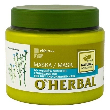 O'Herbal Maska do Włosów Suchych i Zniszczonych Z Ekstraktem Z Lnu 500 ml