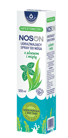 Oleofarm NosON Hipertoniczny Udrażniający Spray do Nosa Aloes Mięta 120ml