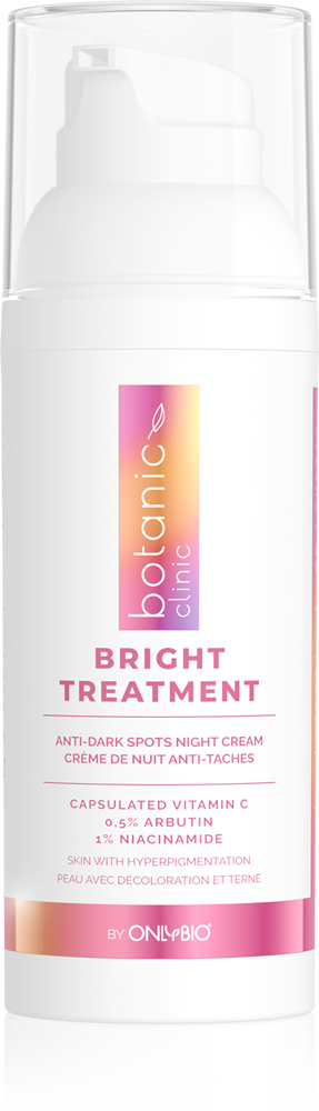 OnlyBio Botanic Clinic Bright Treatment Krem do Twarzy na Noc dla Cery z Przebarwieniami 50ml Best Before 18.02.25