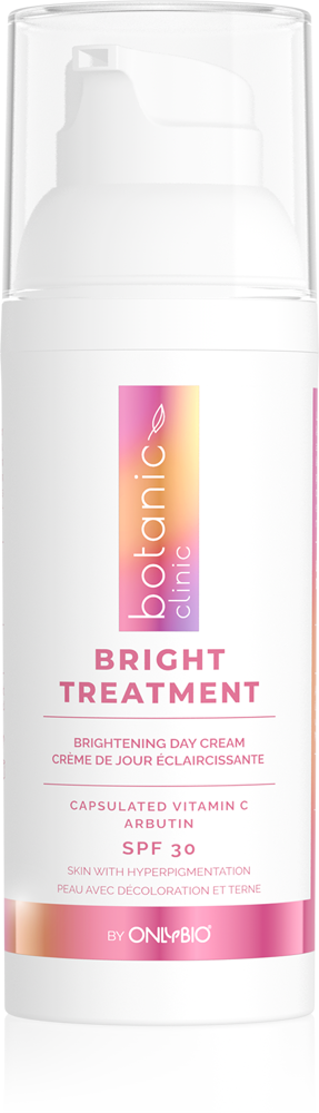 OnlyBio Botanic Clinic Bright Treatment Rozświetlający Krem do Twarzy SPF30 dla Cery Szarej z Przebarwieniami na Dzień 50ml