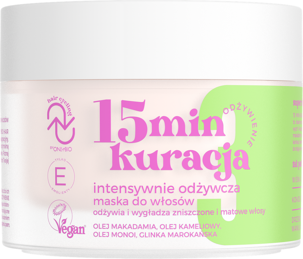 OnlyBio Hair Cycling Odżywienie 15 Minutowa Kuracja Intensywnie Odżywcza Maska do Włosów 280ml