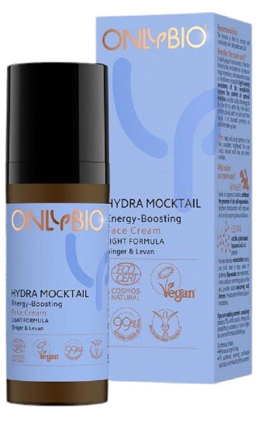 OnlyBio Hydra Mocktail Nawilżający Krem do Twarzy z Imbirem i Lewanem dla Normalnej i Mieszanej Cery 50ml