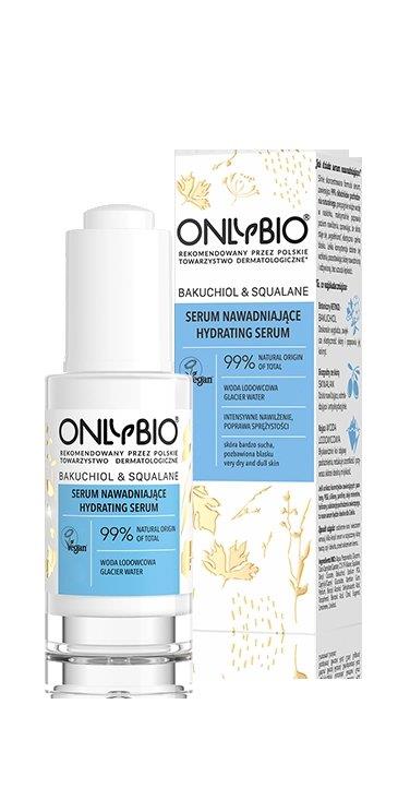 OnlyBio Nawadniające Serum z Bakuchiolem i Skwalanem dla Cery Bardzo Suchej i Pozbawionej Blasku 30ml