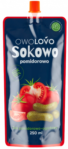 OwoLovo Sokowo Naturalny Sok Pomidorowo-Ogórkowy z Witaminami 250ml