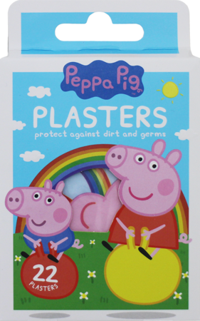 Peppa Pig Hipoalergiczne Plastry dla Dzieci bez Zawartości Lateksu 22 sztuki