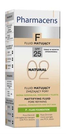 Pharmaceris F Matt Correction Fluid Podkład Matujący Zwężający Pory 02 Naturalny 30ml 