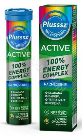 Plusssz Active 100% Energy Complex Tabletki Musujące o Smaku Owocowym 20szt