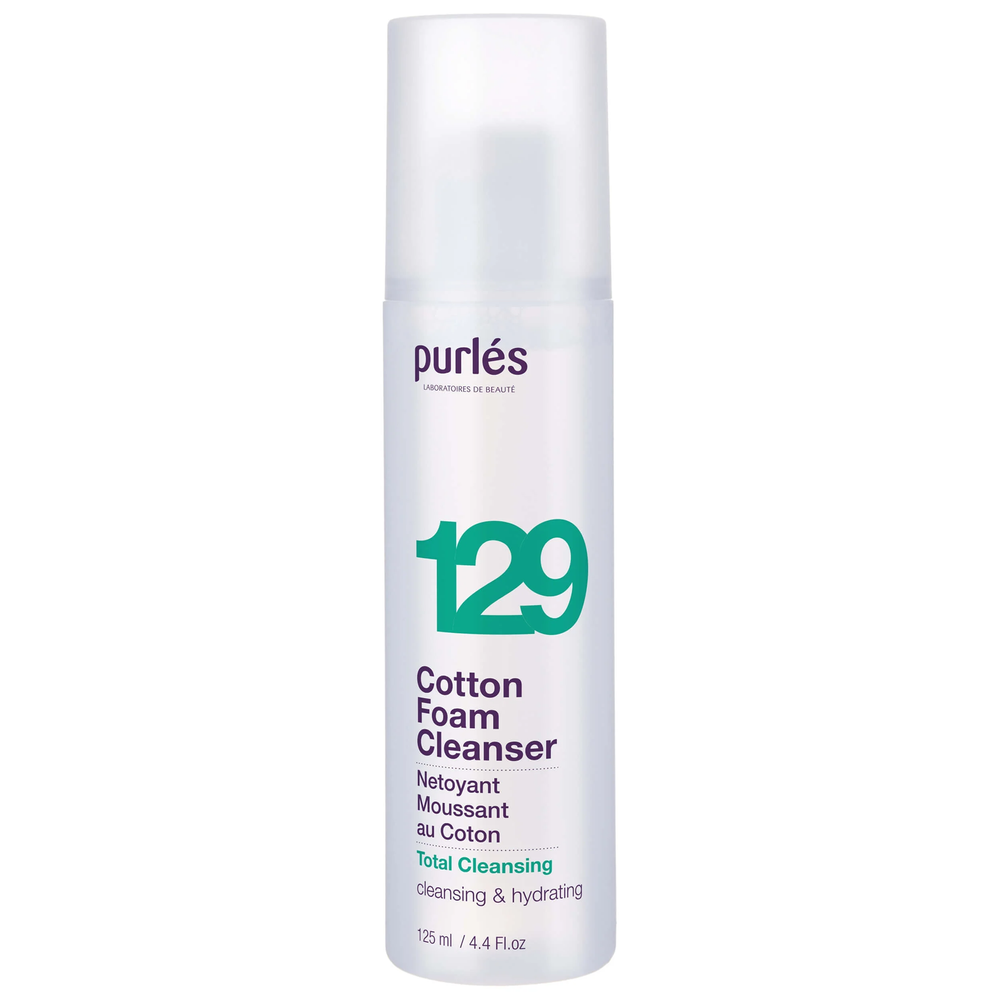 Purles 129 Total Cleansing Cotton Pianka Myjąca z Wyciągiem z Bawełny dla każdego Rodzaju Skóry 125ml