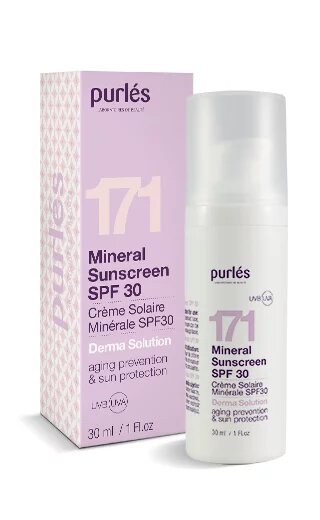 Purles 171 Derma Solution Mineral Sunscreen Mineralny Filtr Przeciwsłoneczny SPF 30 dla każdego Rodzaju Skóry 30ml