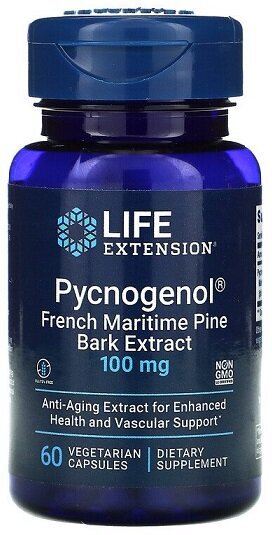 Pycnogenol French Maritime Pine Bark Extract, 100mg - 60 vcaps