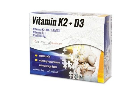 Red Pharma Vitamin K2 + D3 + Wapń 60 tabl.