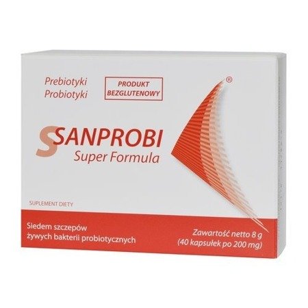 Sanprobi Super Formuła Odbudowa Flory Bakteryjnej Obniżona Odporność 40 Kapsułek