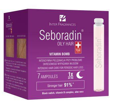 Seboradin Oily Hair Vitamin Bomb Ampułki do Włosów Przetłuszczających się i Skłonnych do Wypadania 7x5,5ml
