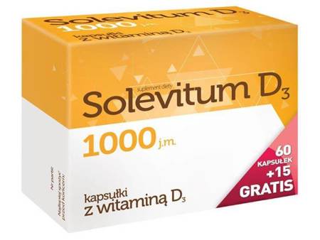 Solevitum D3 1000 Kapsułki z Witaminą D3 60+15 Kapsułek