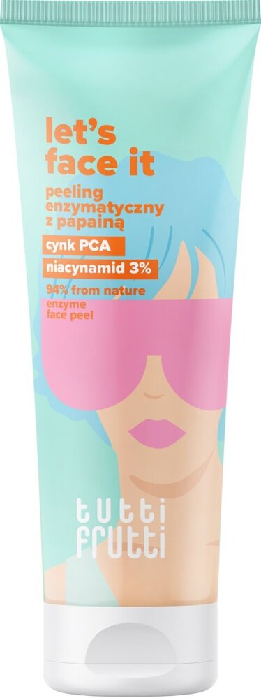 Tutti Frutti Let's Face It Enzymatyczny Peeling do Twarzy z Papainą i Niacynamidem 3% + Detox Shot Mg 100ml