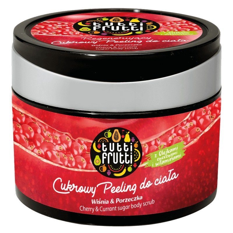 Tutti Frutti Nawilżający Cukrowy Peeling do Ciała z Wiśnią i Porzeczką 300g