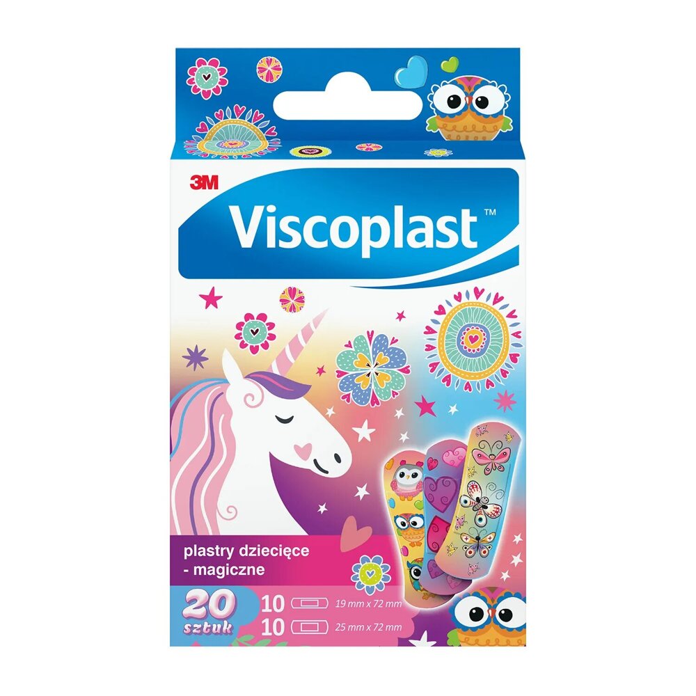 Viscoplast Magiczne Dekorowane Plastry w Dwóch Rozmiarach 20 Sztuk