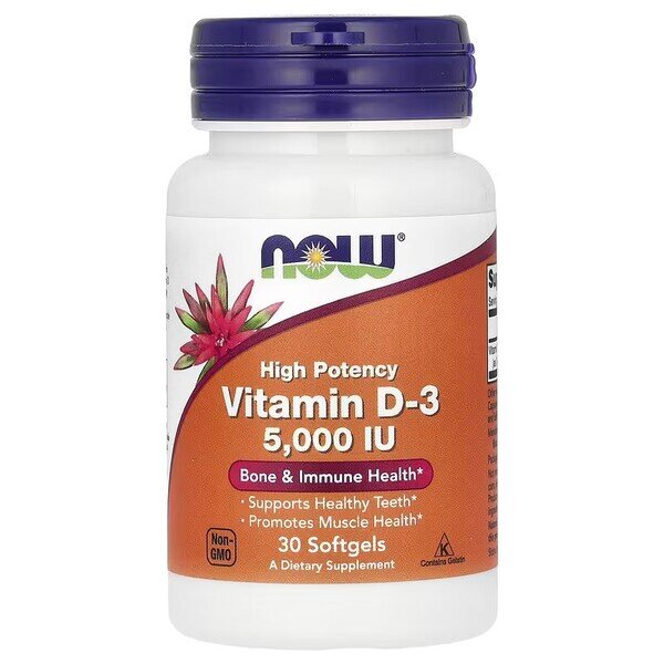 Vitamin D-3, 5000 IU - 30 softgels