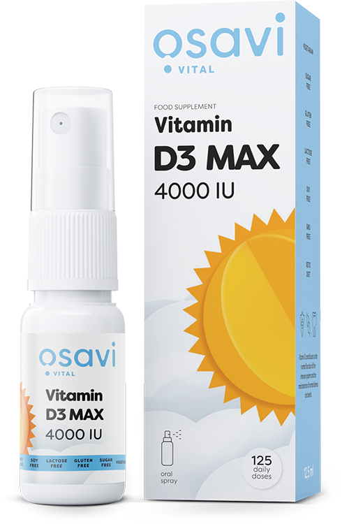 Vitamin D3 Oral Spray, MAX 4000IU - 12.5 ml.